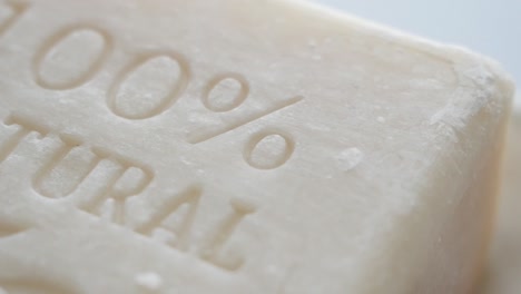 natural soap bar on white background