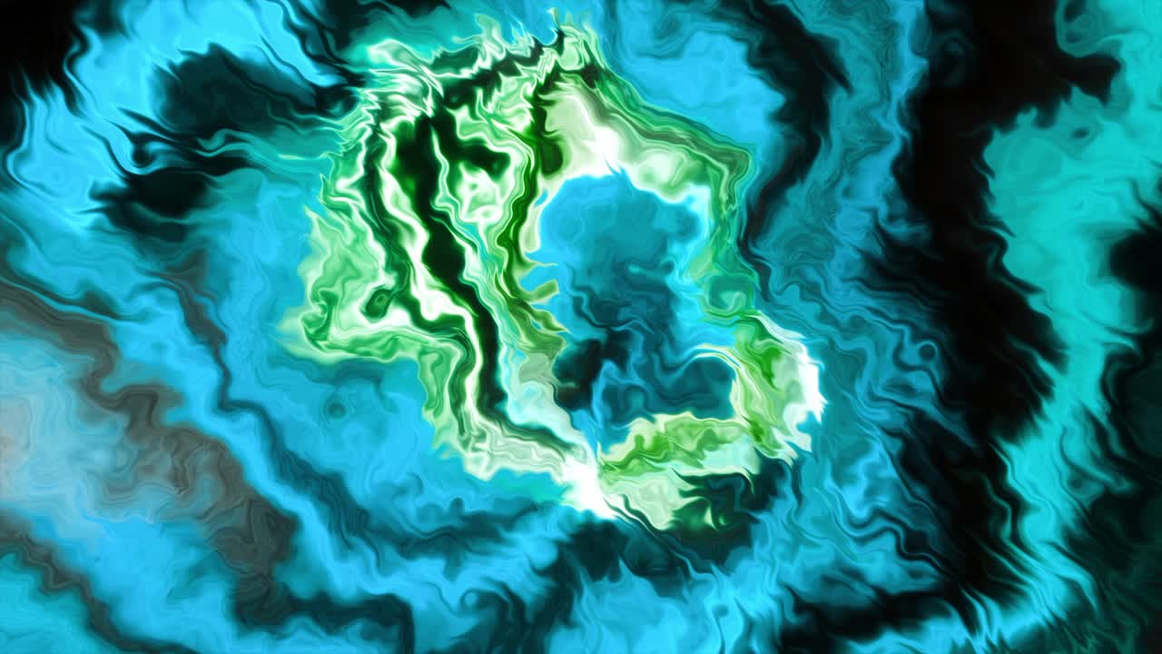 arte abstracto giratorio azul y verde