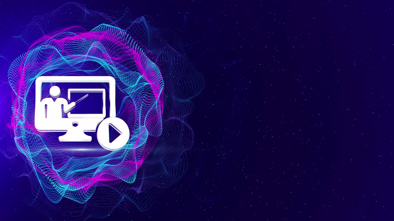 Business technology internet and network 3d animation concept of online learning icon professor