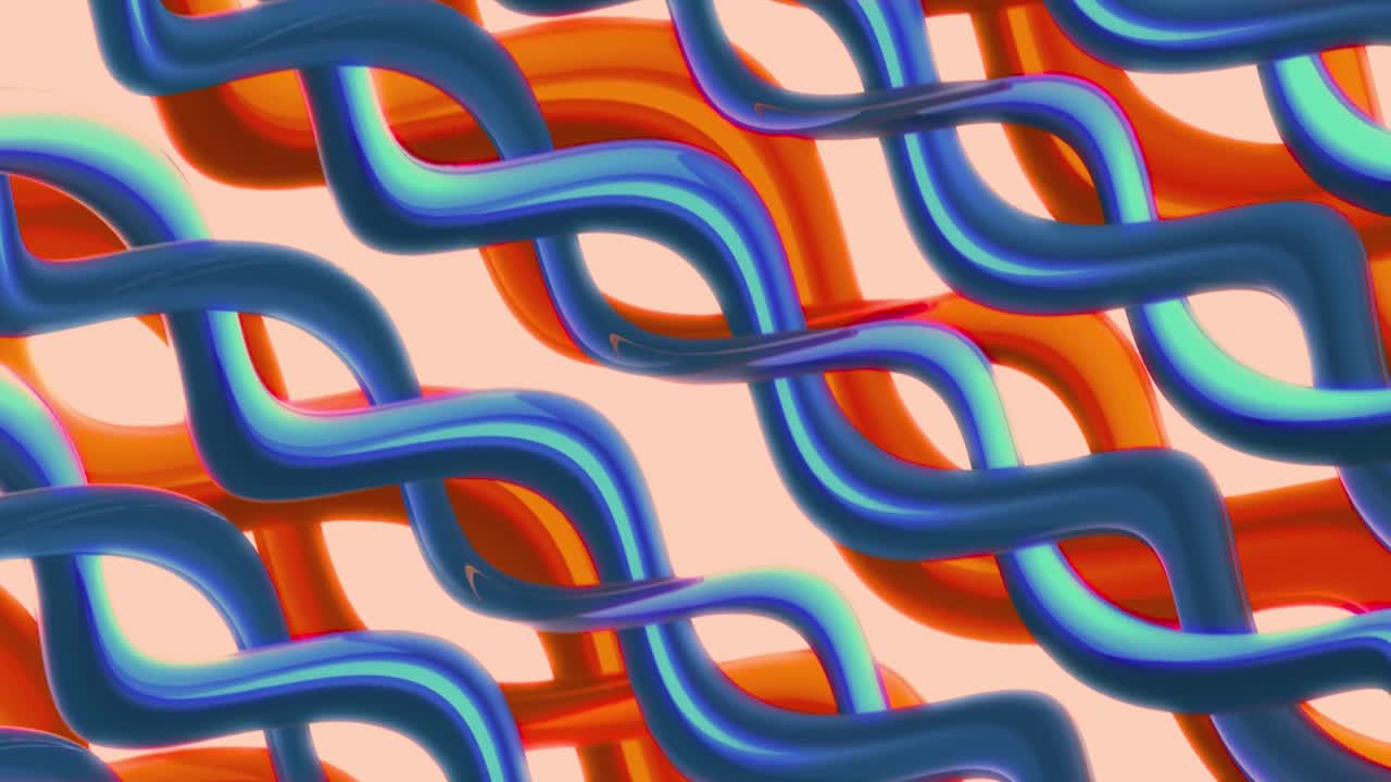 Seamless Loop of Intertwining Colorful Abstract Tubes