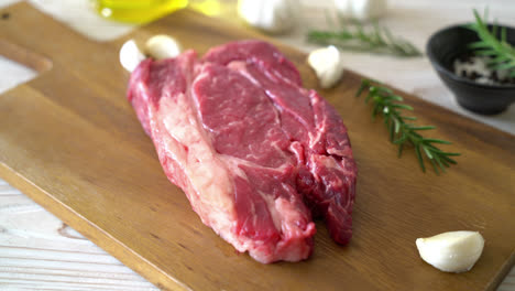 fresh raw beef steak or raw meat