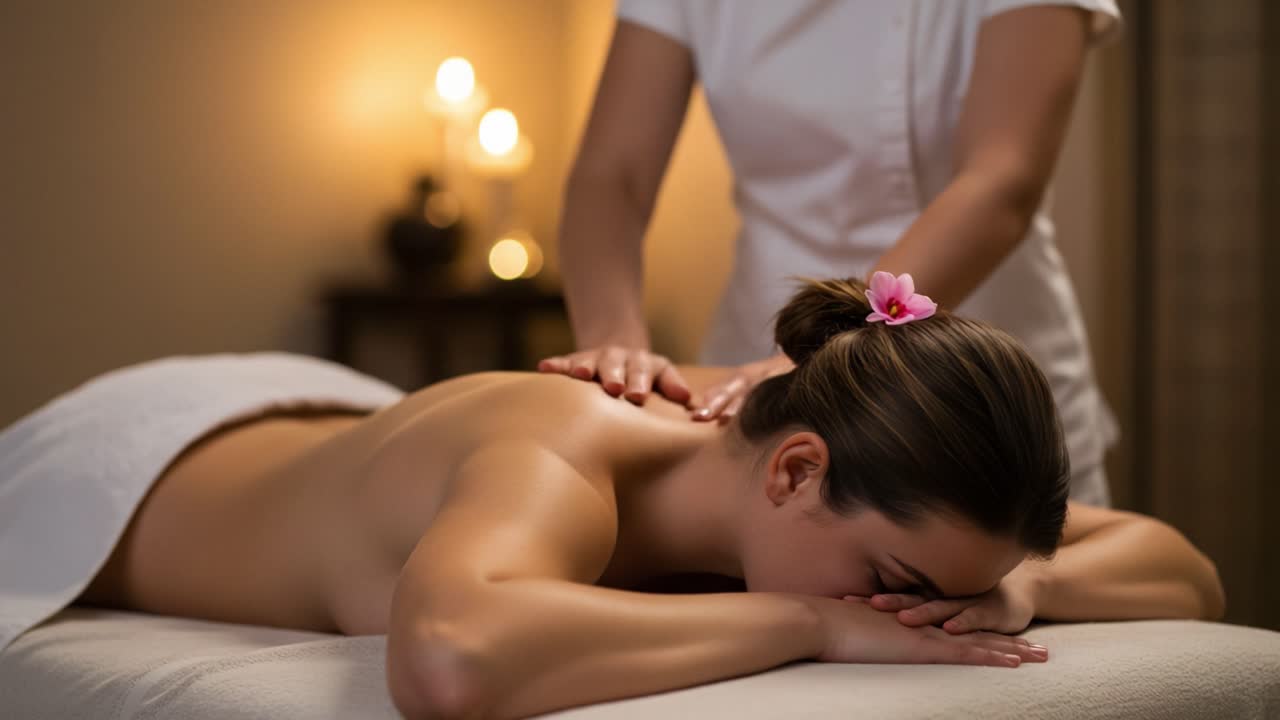 Relaxation and Rejuvenation: A Soothing Massage Experience in a Tranquil Spa Setting with a Skilled Therapist Providing Comfort and Care