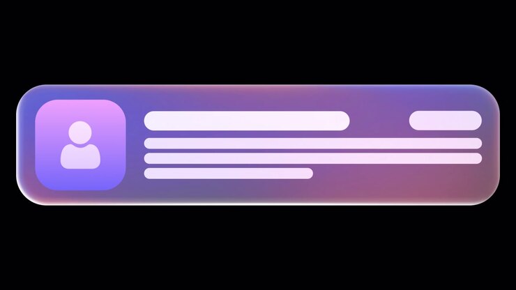 UI del profilo utente Glassmorphism