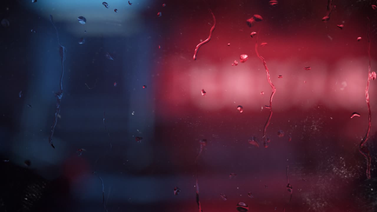 las gotas de lluvia caen por el cristal