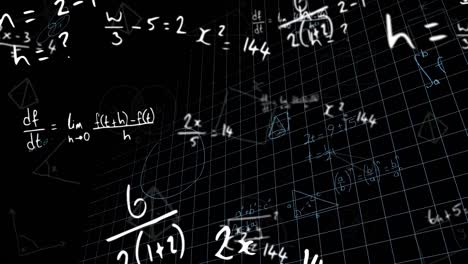 Animation-of-moving-mathematical-formulas-over-blackboard