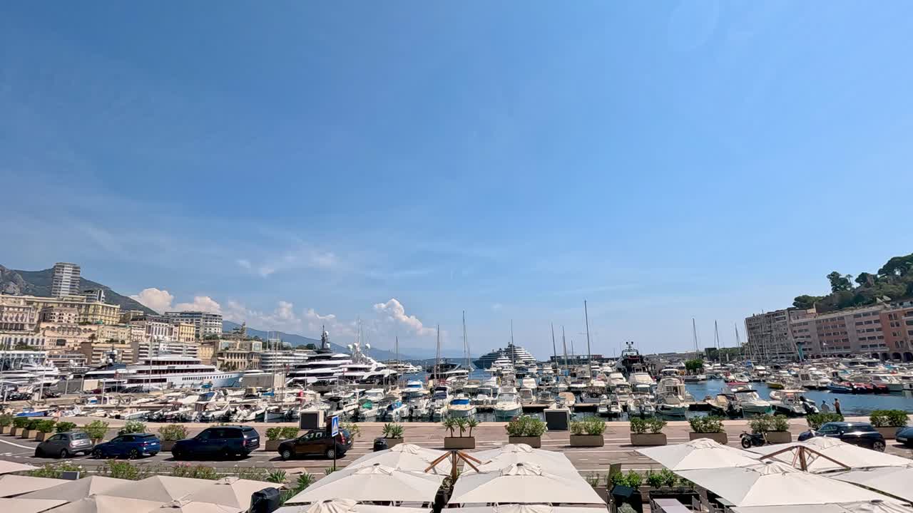몬테 카를로 항구 와 도시 의 파노라마 풍경