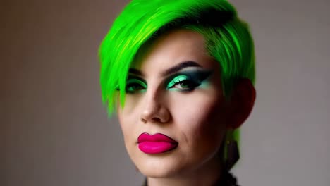 drag queen portrait with vibrant makeup