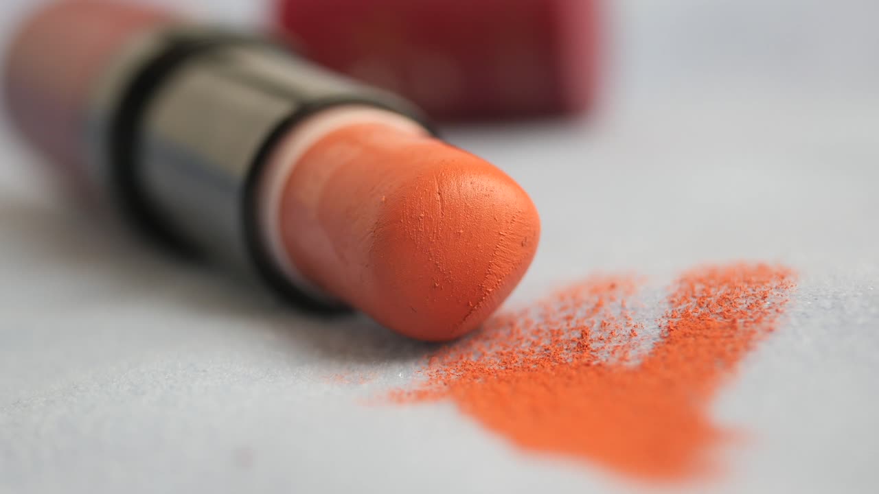 Orange Lipstick and Powder