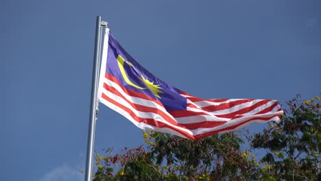 malaysia flag is waving by wind