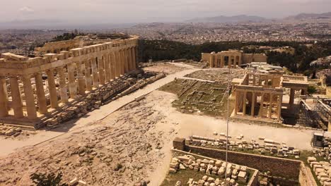 Drohnenaufnahmen-Der-Stadt-Und-Der-Akropolis-Von-Athen