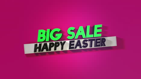 big sale happy easter sale on a pink background