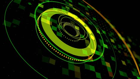 colorful audio equalizer of green color on black background, seamless loop. animation. concept of night clubs, dance stage, parties, events, performances, audiovisual shows, electronic music concert