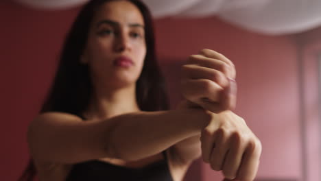 young dancer stretching