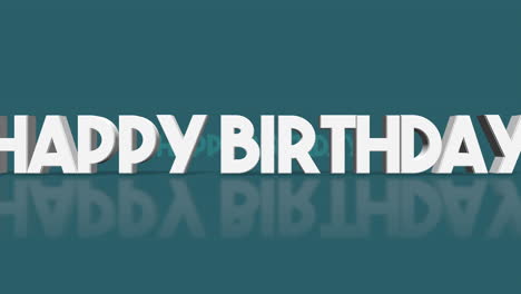 rolling happy birthday text on green gradient