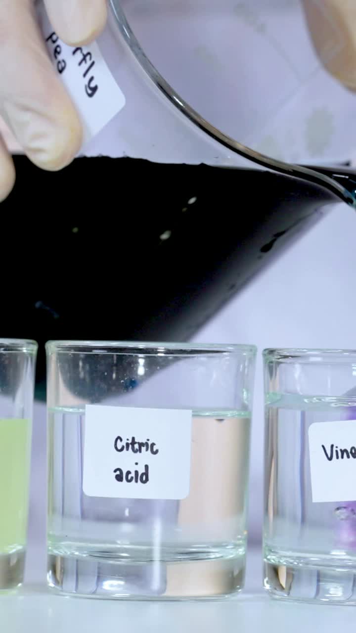 나비 파이 꽃과 함께 ph 변화를 보여줍니다.