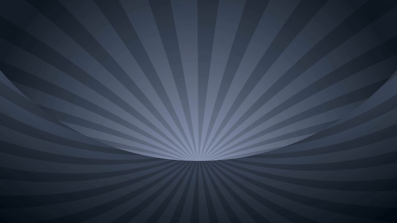 Rotating monochrome radial rays. Shiny background with ray of light. Gray abstract space. Loop animation.