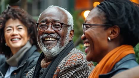 diverse group of people laughing and smiling together