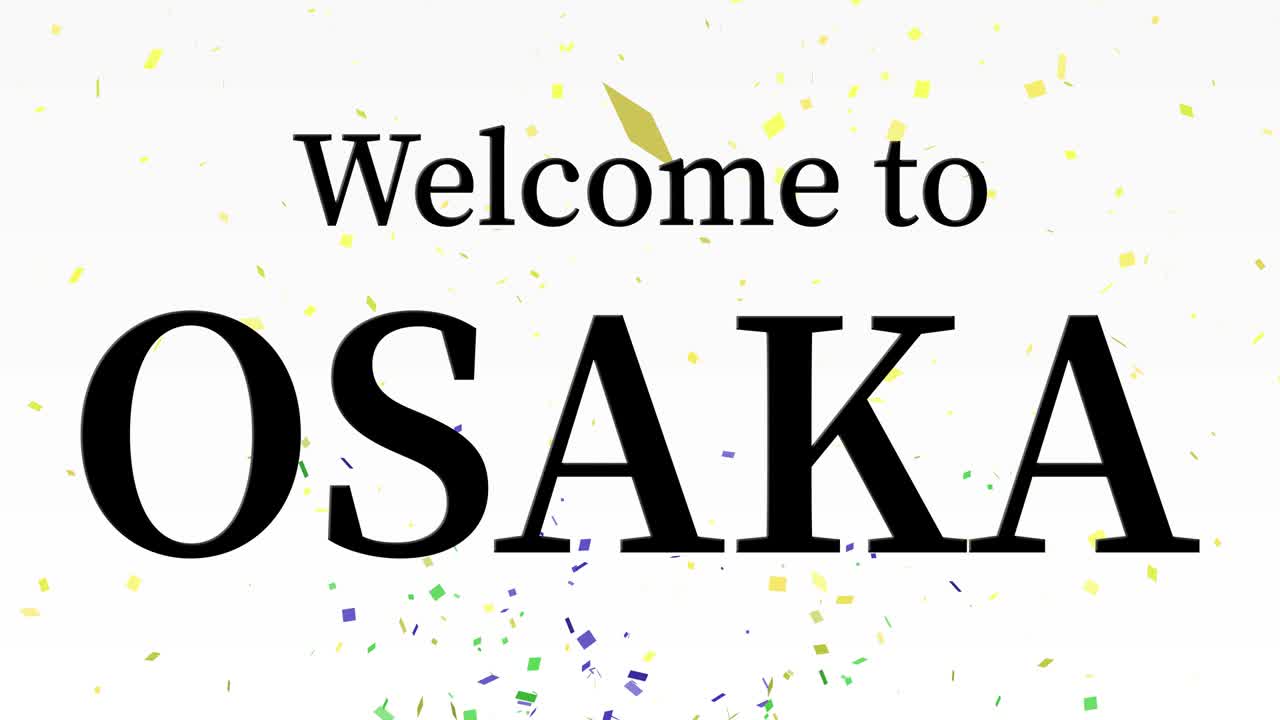 bienvenido a osaka mensaje de texto animación gráficos en movimiento