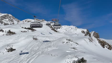 pov riding 6-person chairlift at st anton alberg mountain ski resort