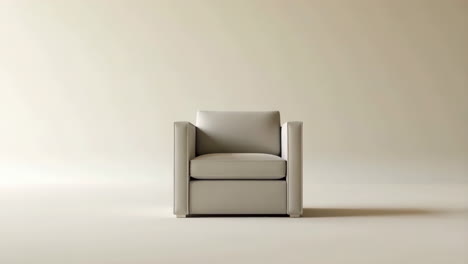 modern beige armchair on a minimalist background