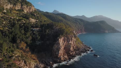 amazing 4k drone footage of the west-coast of mallorca in spain - europe spanish, balearic islands, serra de tramuntana