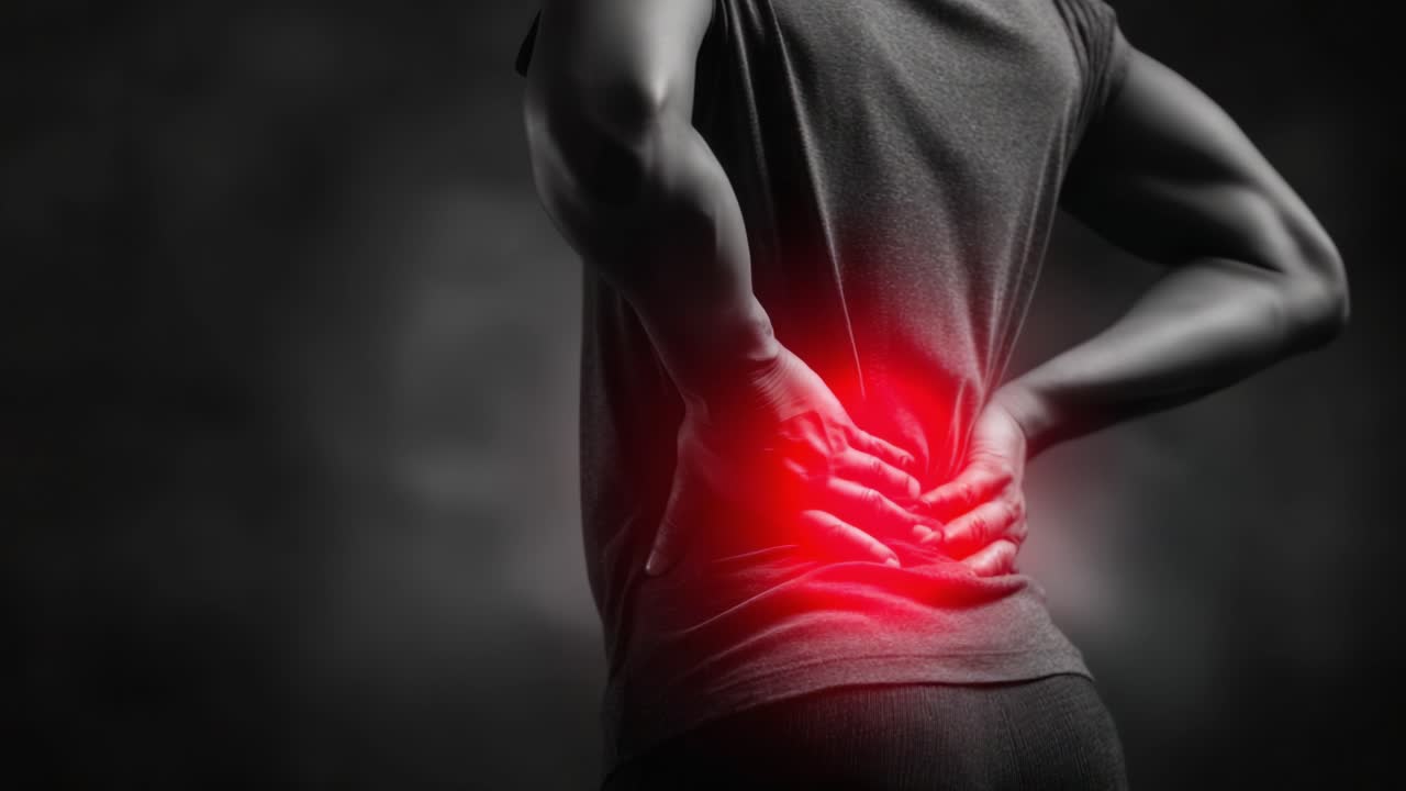 A person holds their lower back in pain, highlighting discomfort and the struggle associated with back issues, emphasizing the importance of proper posture and pain management