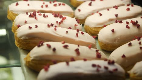 pink raspberry eclairs