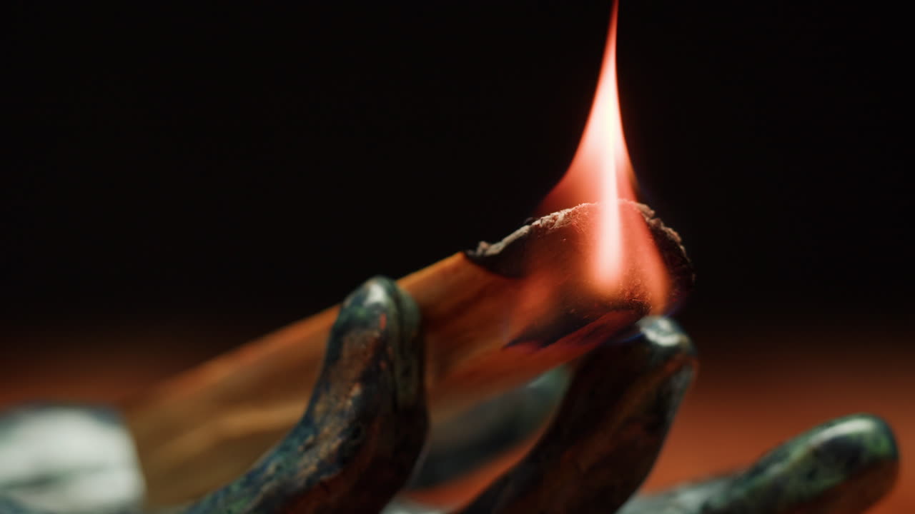 Burning Incense Stick Close Up
