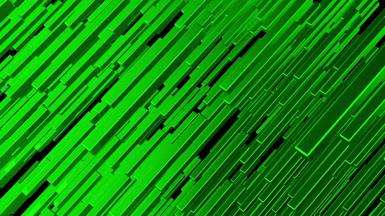 Dynamiske abstrakte grønne rektangulære bjælker, der bevæger sig diagonalt