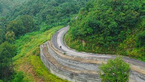 mountain road with motorcycle