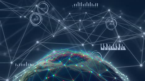 Animation-of-data-and-network-of-connections-over-globe