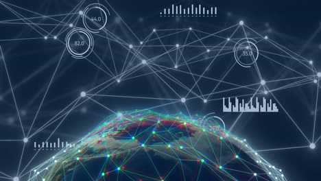 animación de datos y red de conexiones en todo el mundo