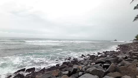 rocky shore coastline sri lanka stormy indian ocean nature landscape south asia