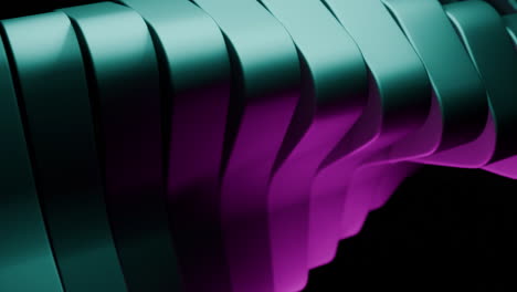 abstract dynamic 3d ribbons with teal and purple gradient