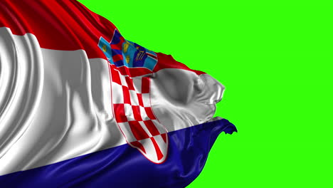 croatian flag waving on green screen
