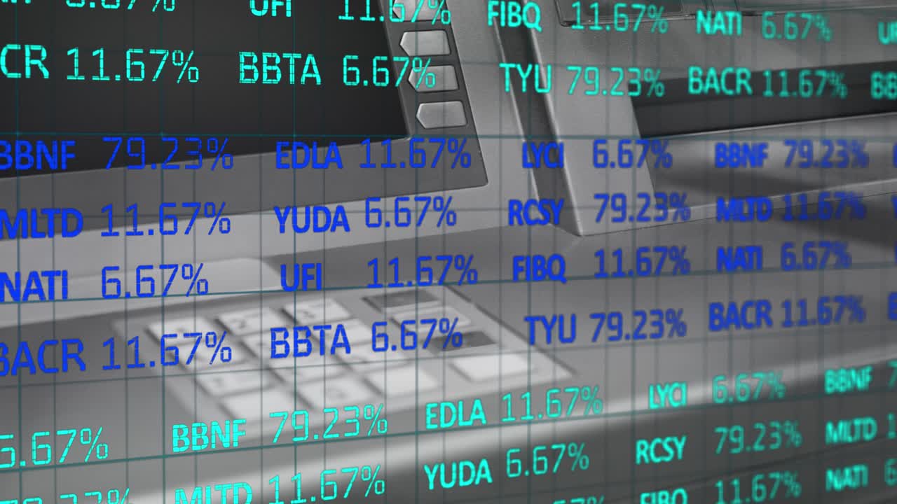 atm 머신을 통해 금융 데이터 처리의 애니메이션