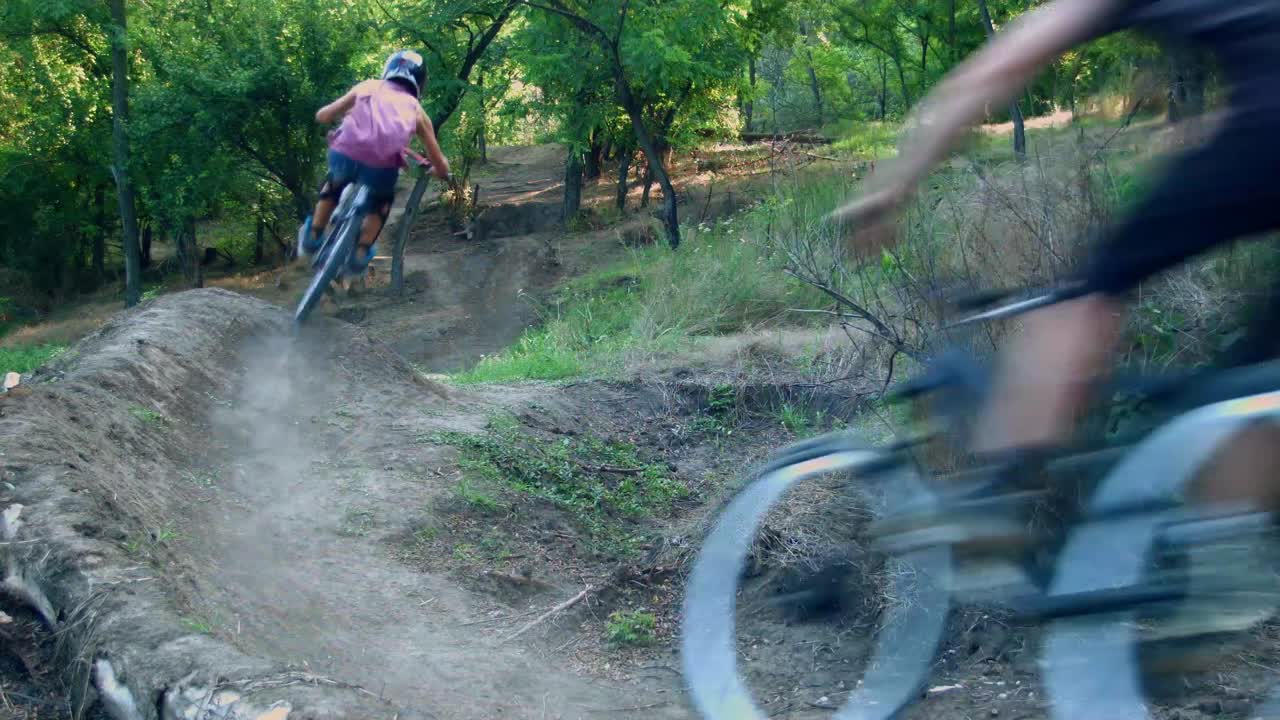 Mountain Biking on a Dirt Trail