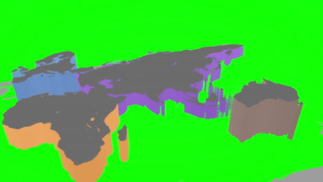 mapa del mundo en 3d sobre fondo verde