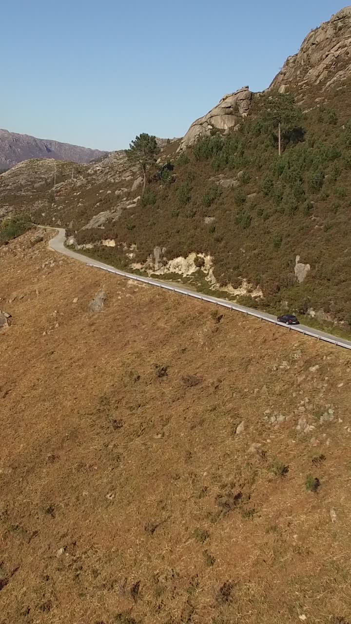Aerial Mountain Road Vertical View