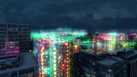 future smart city cyber space buildings landscape animation