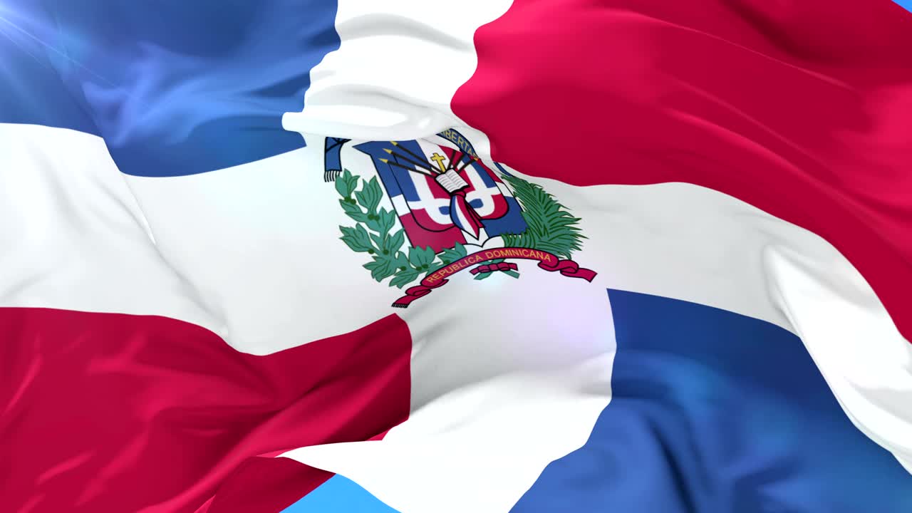 도미니카 공화국의 발이 느리고 회전하는 바람에 흔들리고 있습니다.