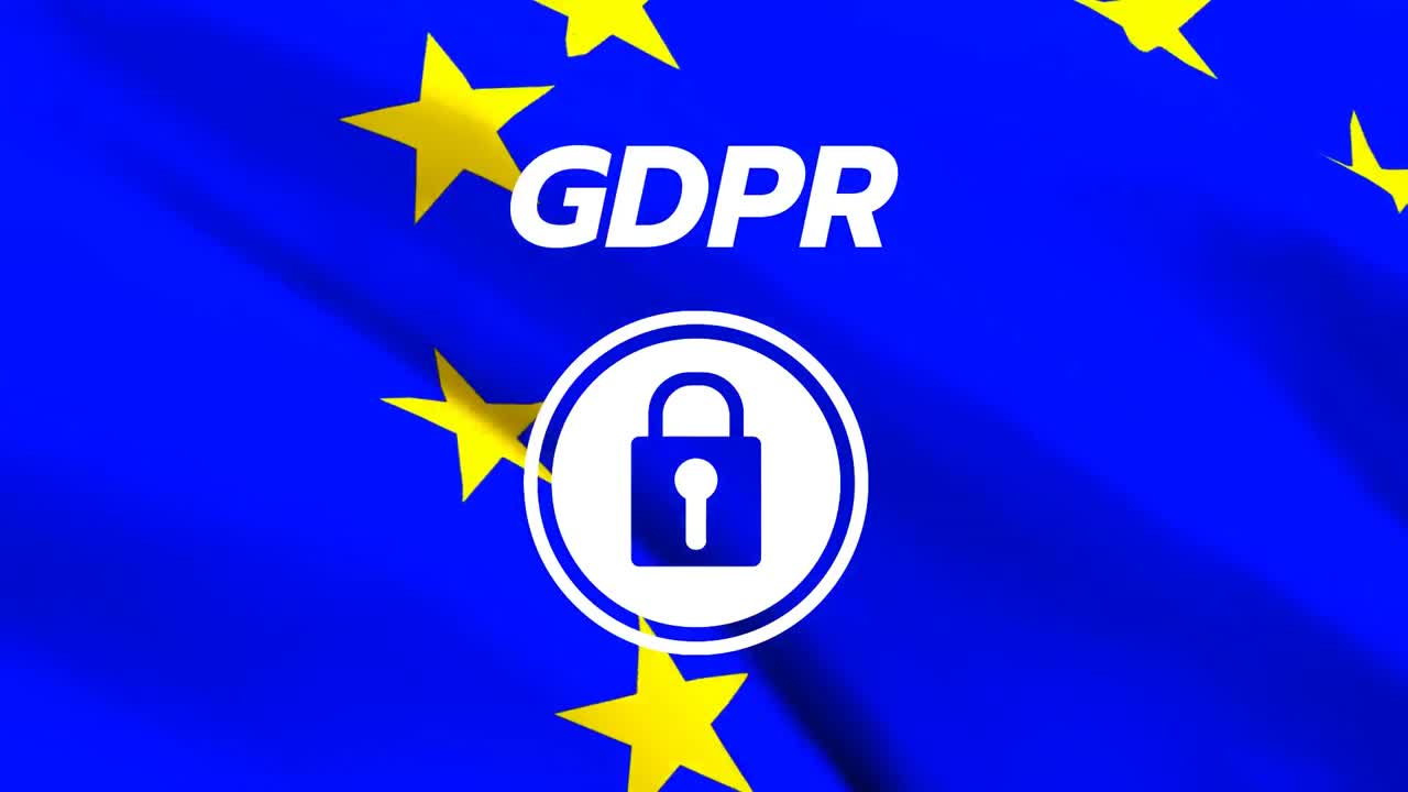 vídeo animado de la bandera de la ue