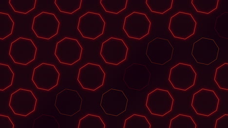 Vibrant-red-and-black-honeycomb-pattern-intricate-geometric-design