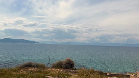 saronic island aegina during the day with calm blue sea 4k