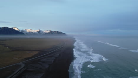 atlanic coastline black sand beach