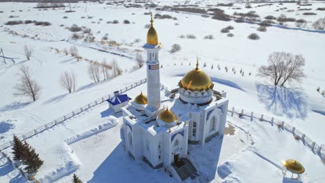 beautiful mosque on a sunny winter day in the month of ramadan