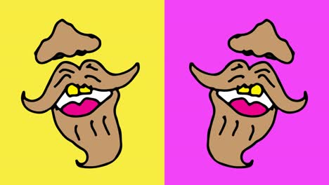 kids drawing pop art seamless background with theme of lips and beard