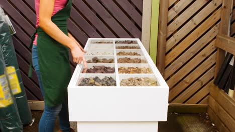 female florist checking stock