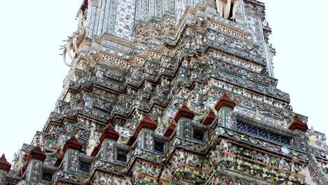 intricate mosaic tiles on wat arun pagoda