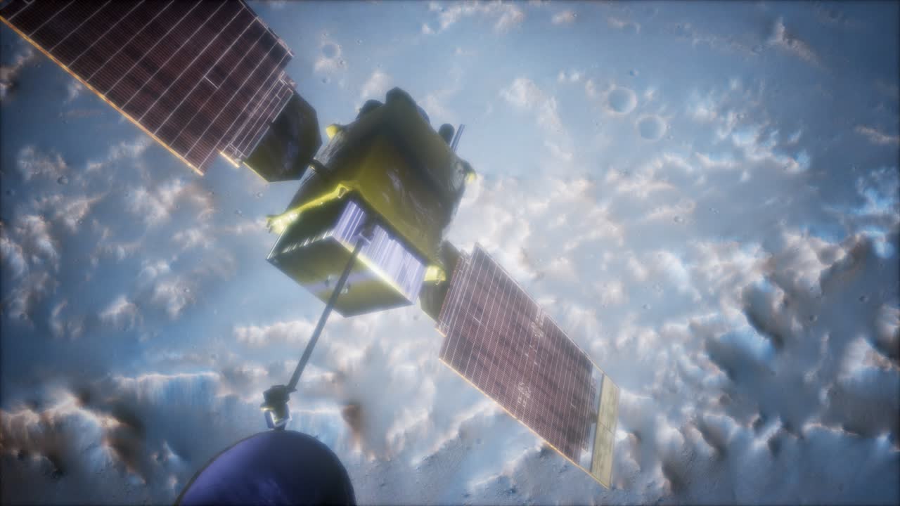 화성 행성을 공전하는 지구 측정기